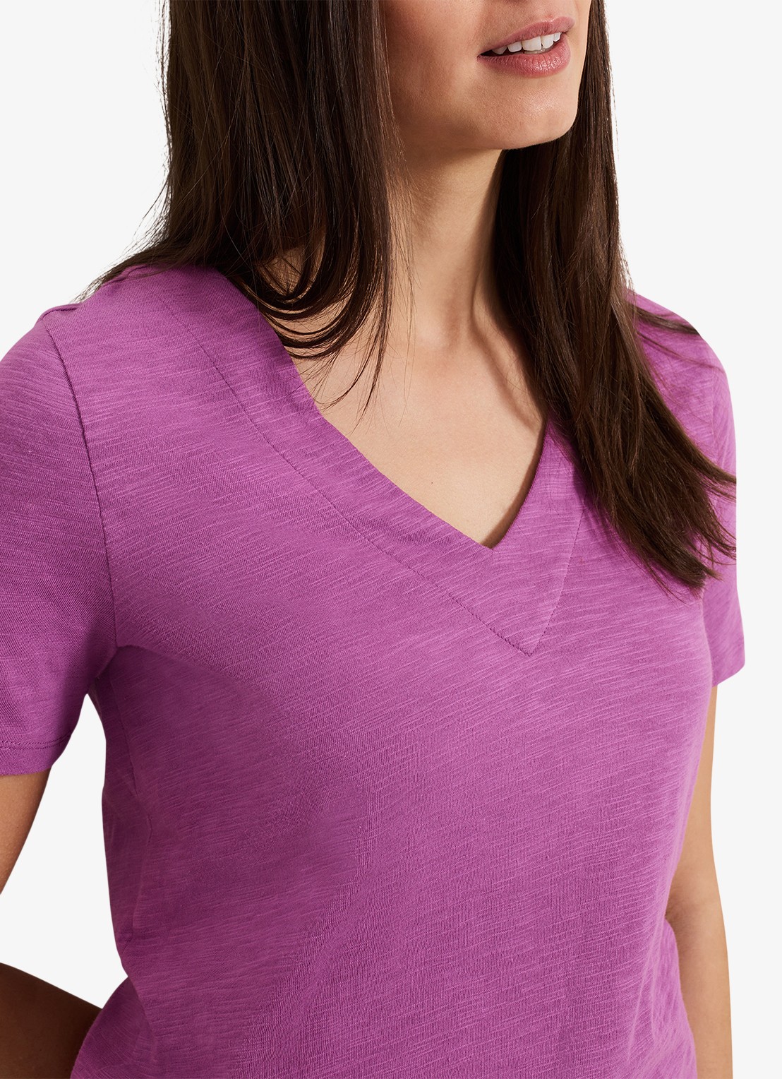 Phase Eight Elspeth T-shirt met V-hals - detail 4 paars