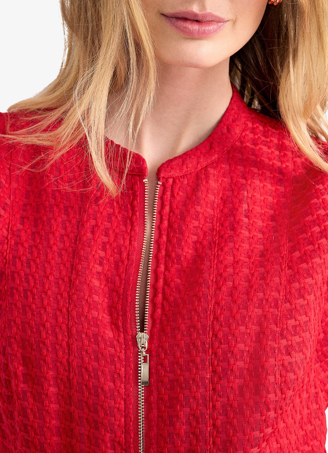 Phase Eight Elvira midi jurk met structuur - detail 5 rood