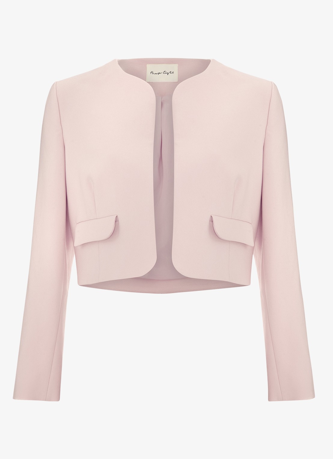 Phase Eight Emma bolero met klepzakken - voorkant 5 lichtroze
