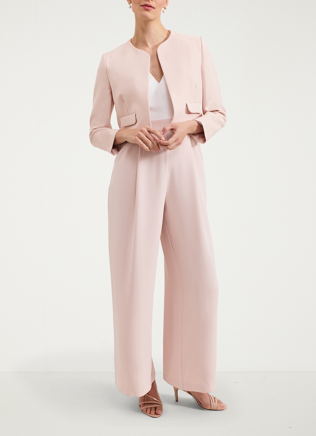 Phase Eight Emma bolero met klepzakken - voorkant 6 lichtroze