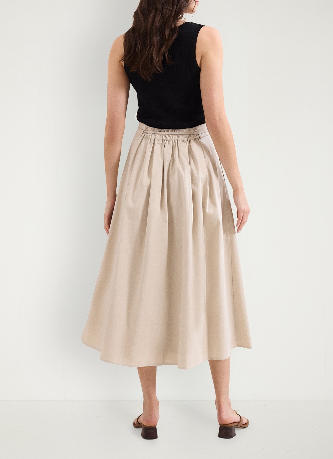 Phase Eight Erin midi rok met steekzakken - achterkant 7 creme
