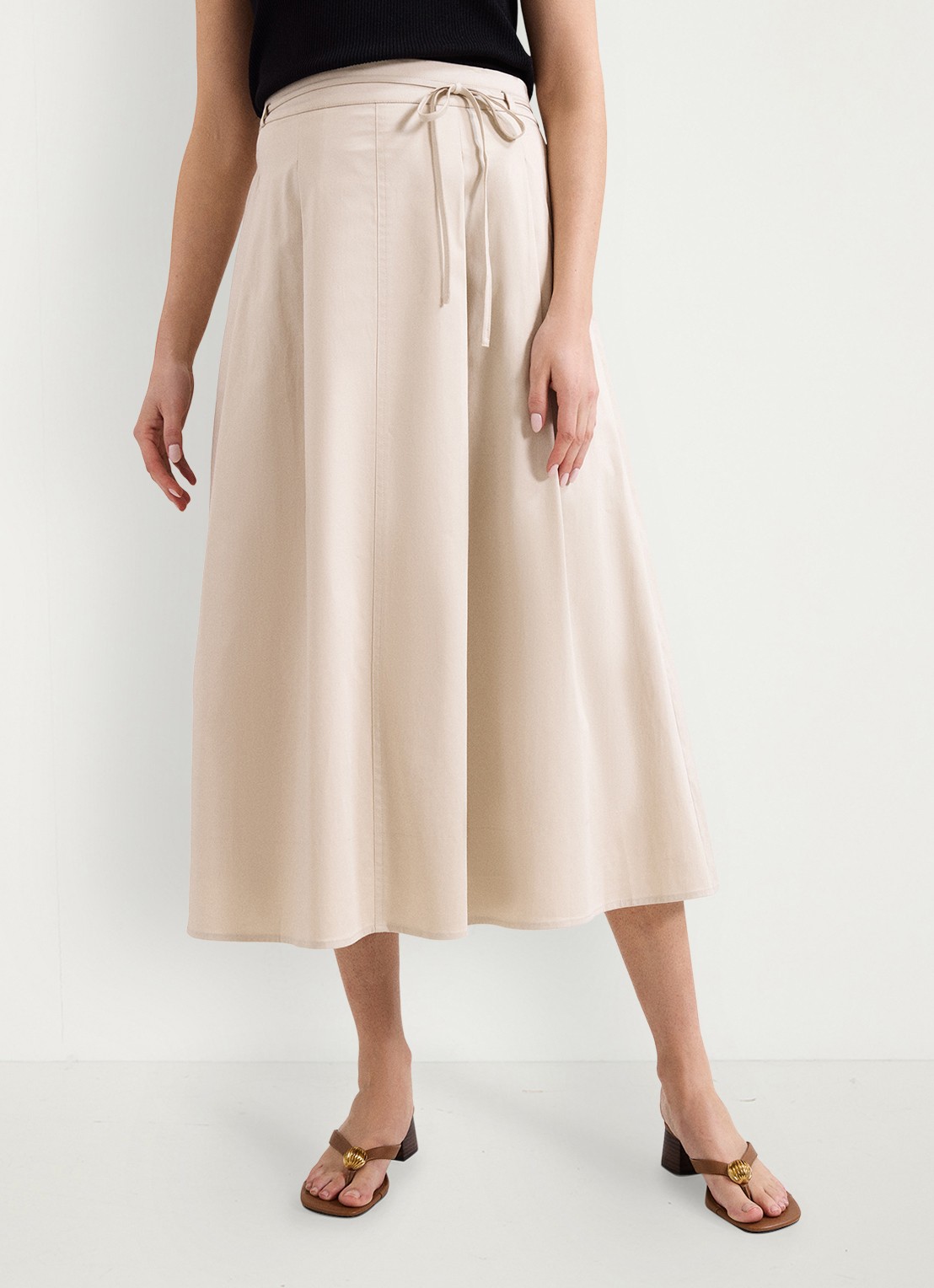 Phase Eight Erin midi rok met steekzakken - detail creme