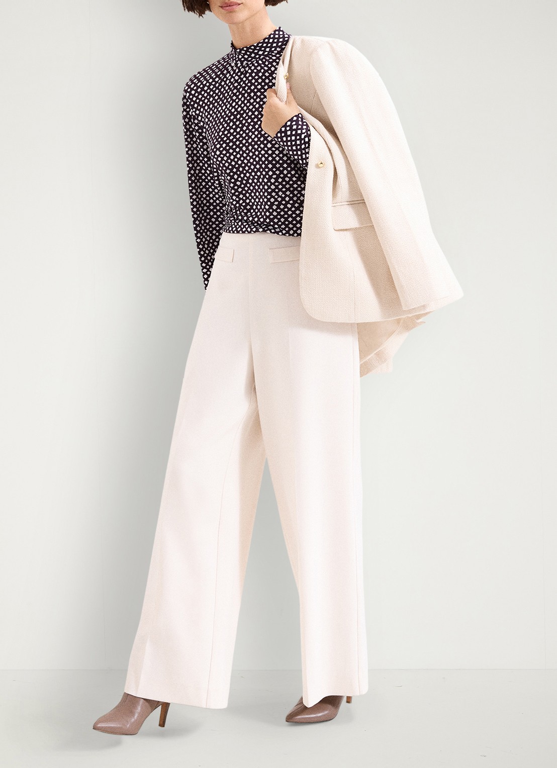 Phase Eight Esme blouse met stippenprint - detail 4 paars