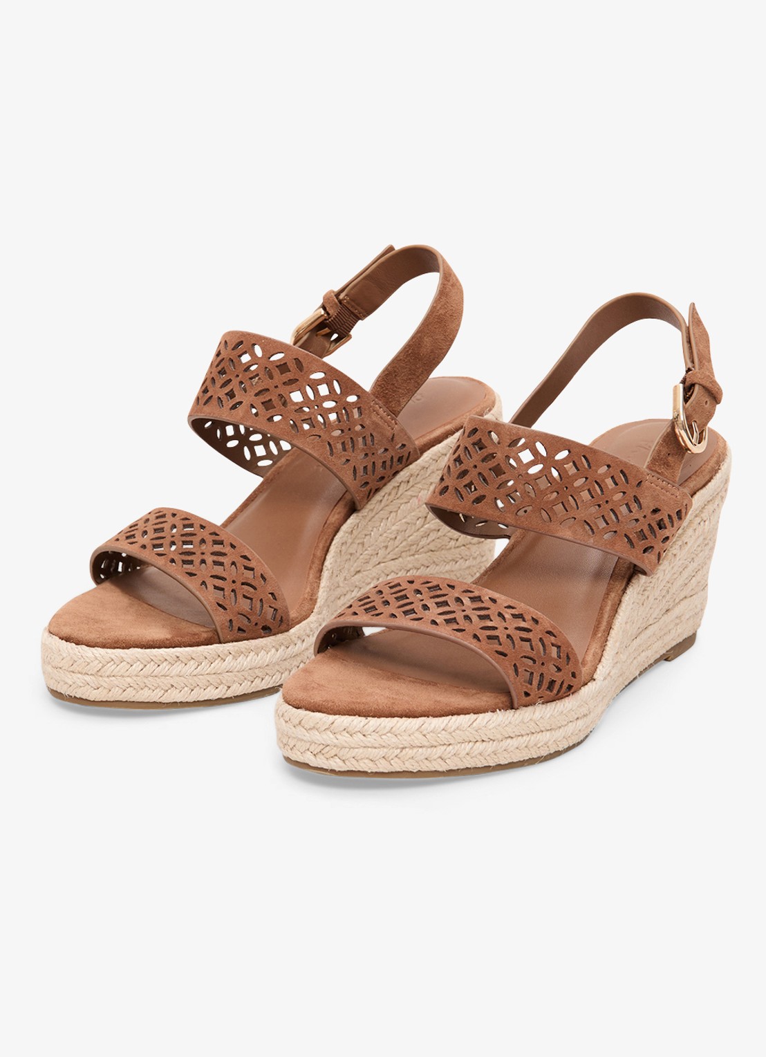 Phase Eight Espadrille van suède - detail 2 bruin