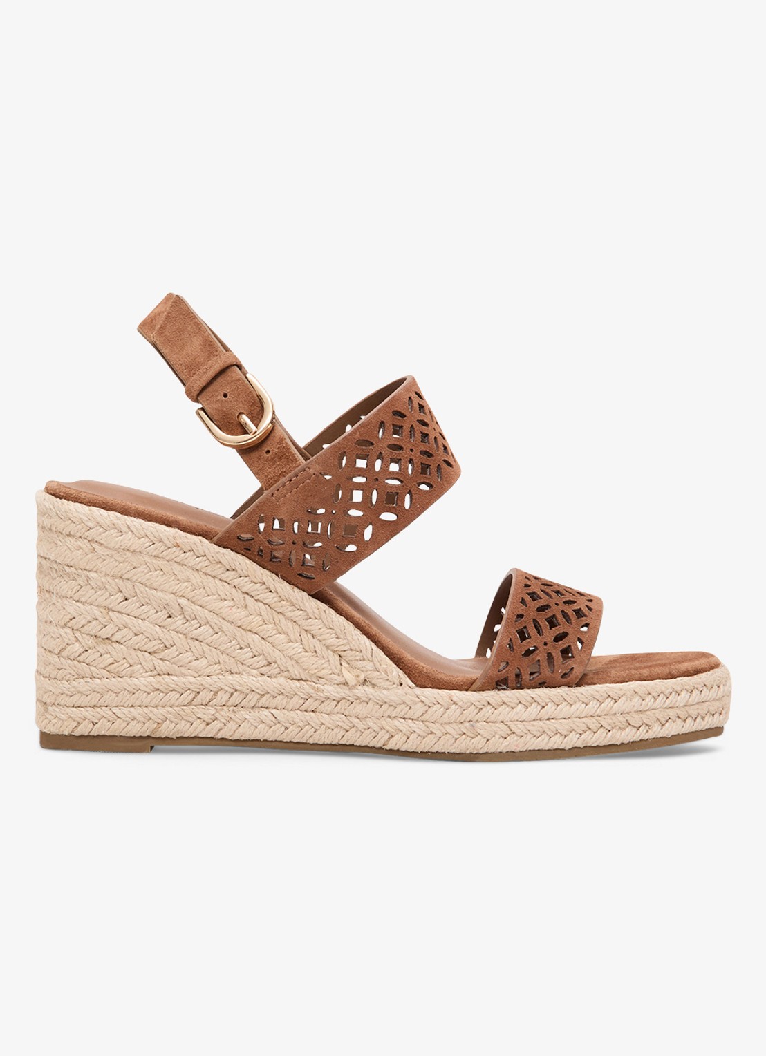 Phase Eight Espadrille van suède - voorkant 6 bruin