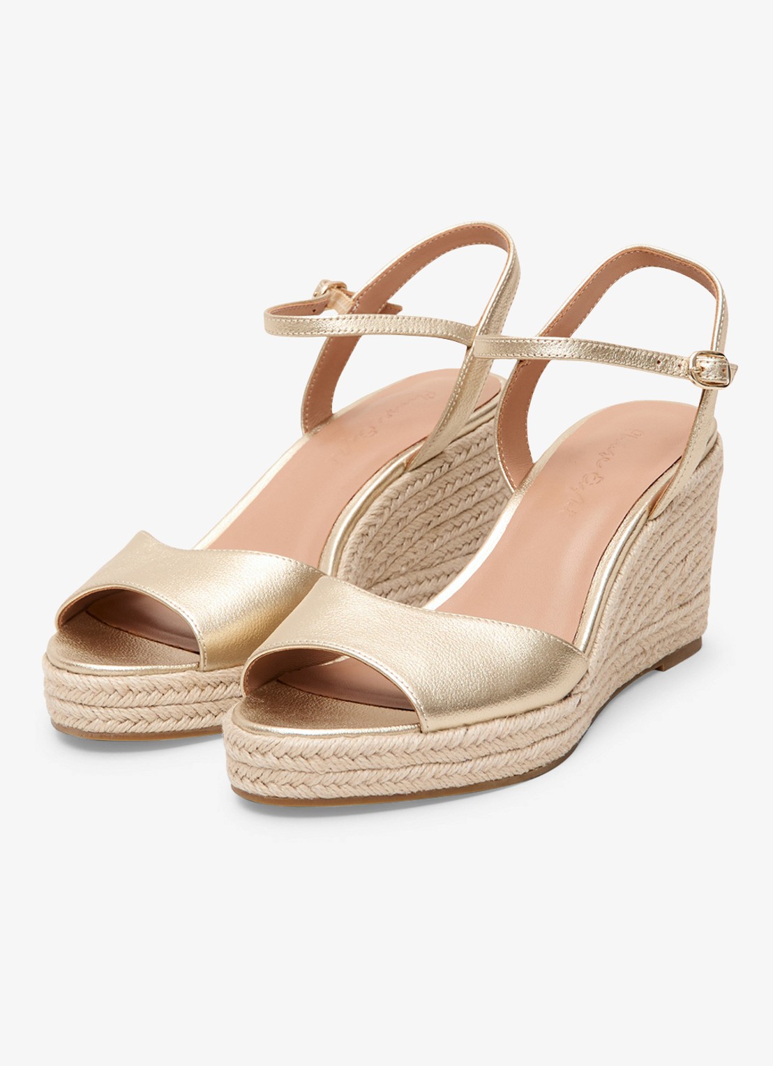 Phase Eight Espadrilles van leer met metallic finish - detail 4 goud