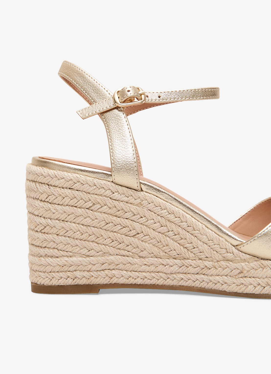 Phase Eight Espadrilles van leer met metallic finish - detail 5 goud