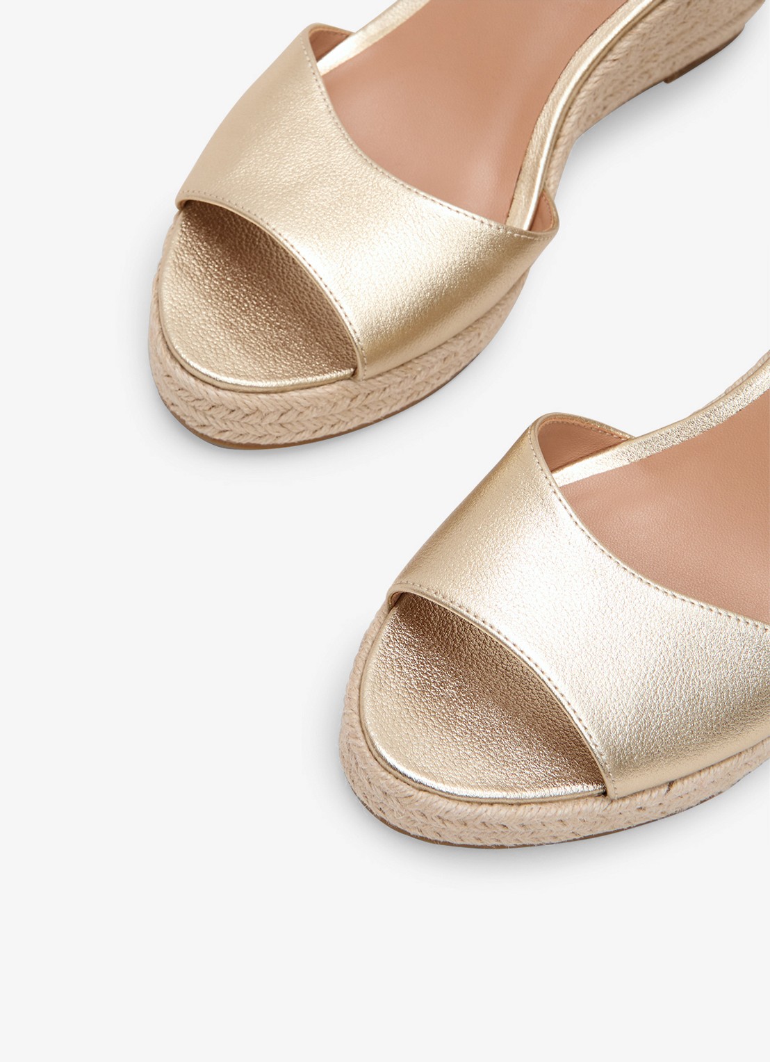 Phase Eight Espadrilles van leer met metallic finish - detail 6 goud
