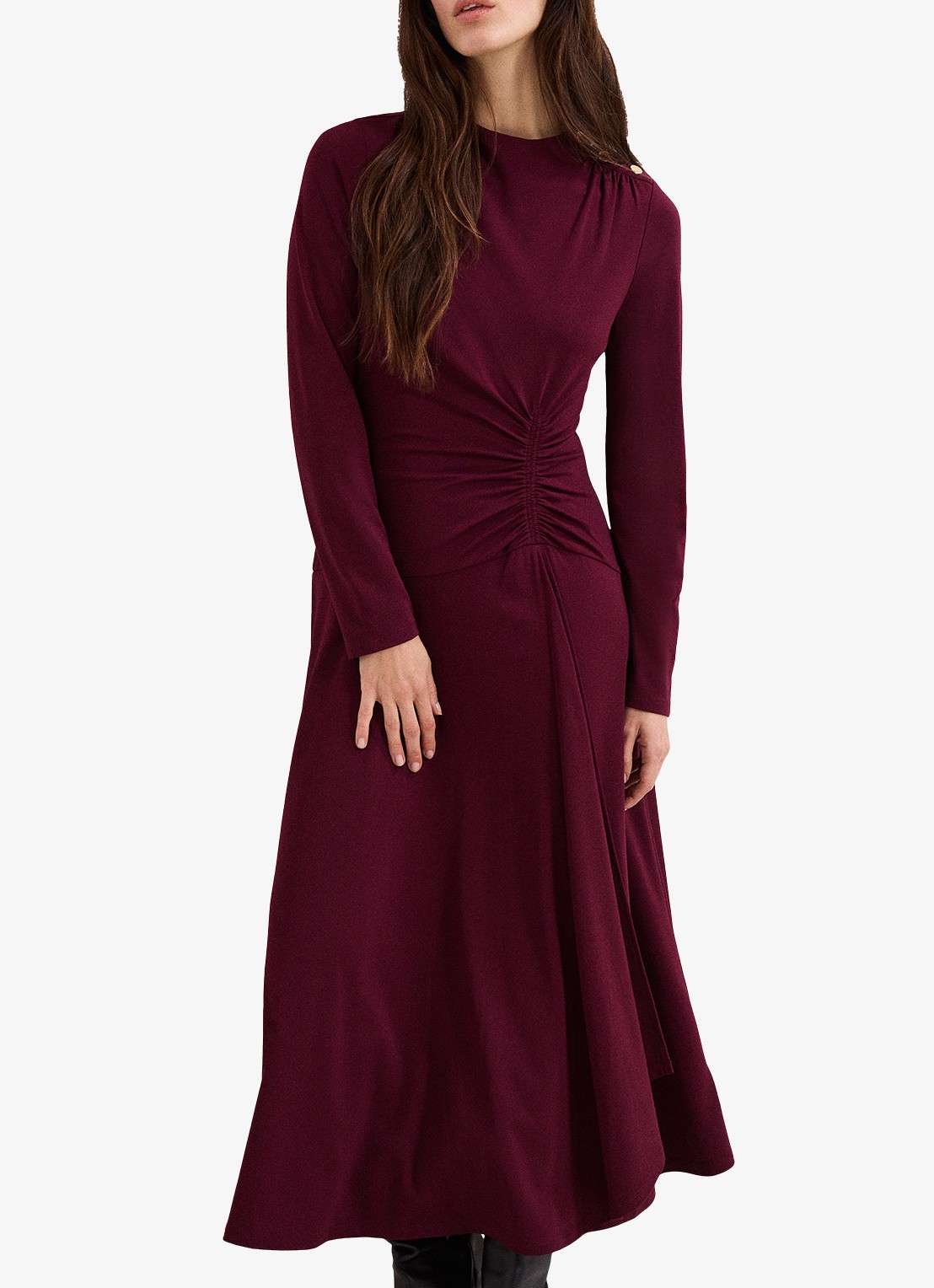 Phase Eight Eugenia midi jurk met plooien  - detail 4 burgundy