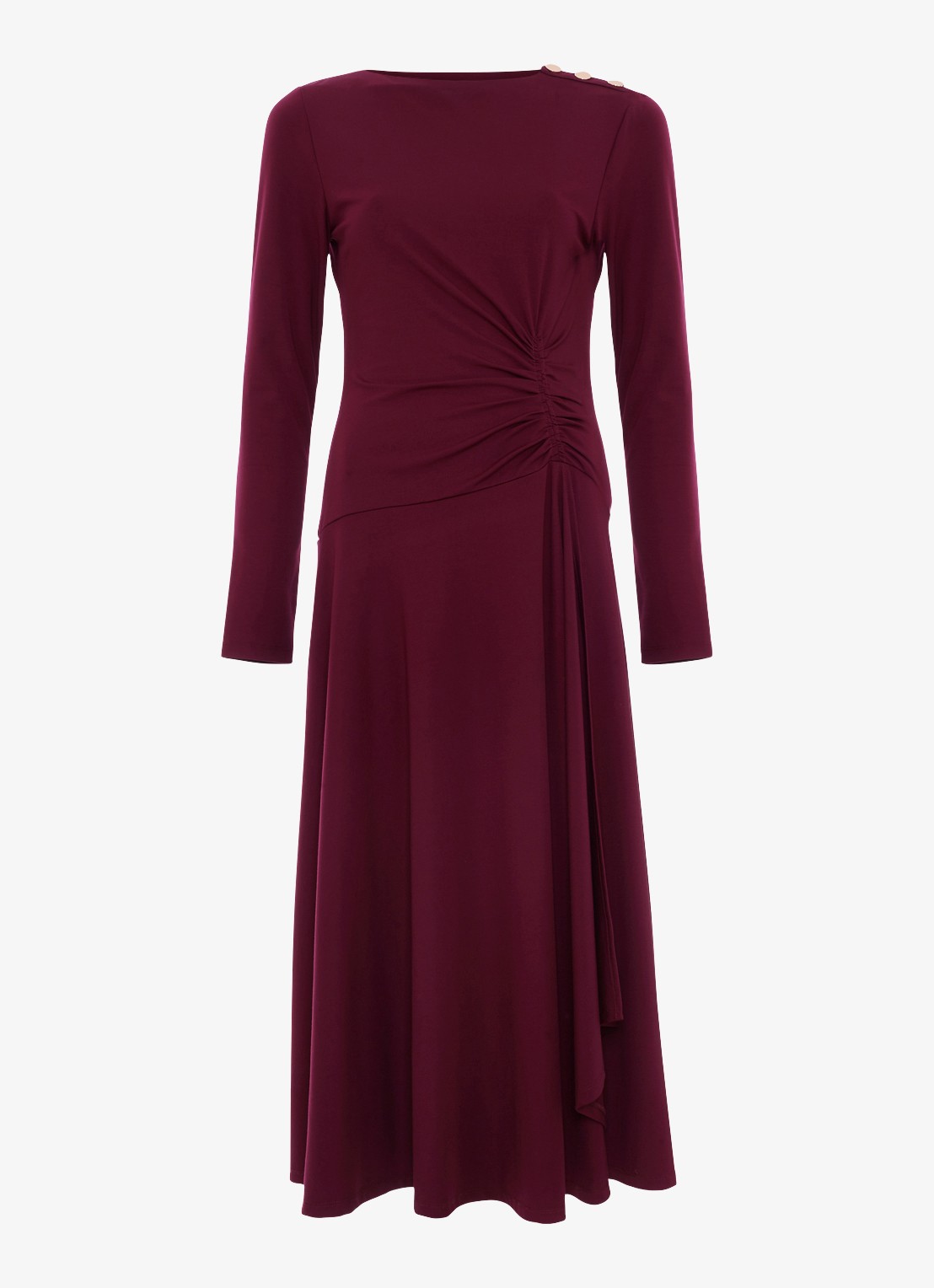 Phase Eight Eugenia midi jurk met plooien  - voorkant burgundy