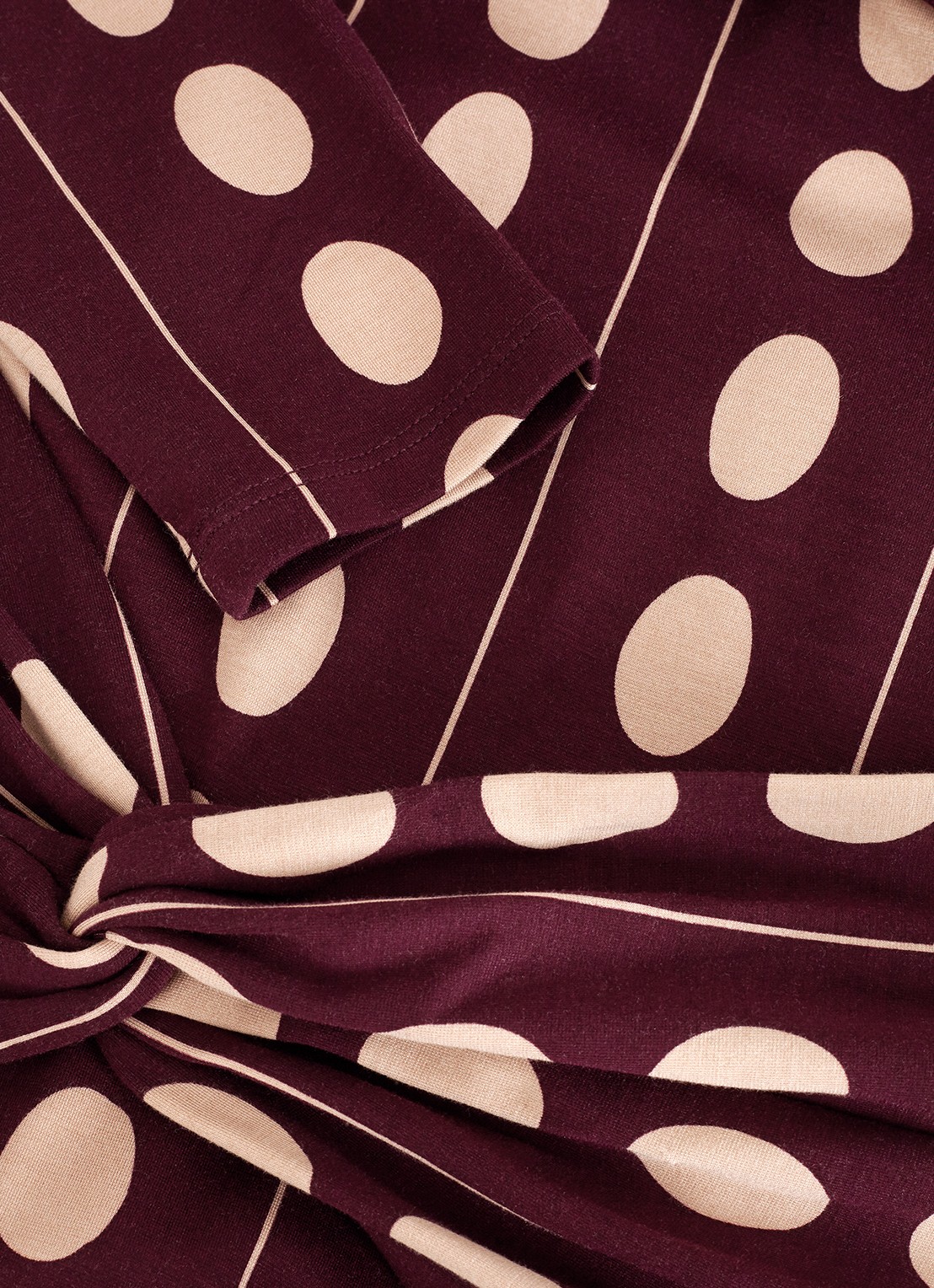 Phase Eight Eugenie maxi jurk met stippenprint - detail 5 bordeauxrood