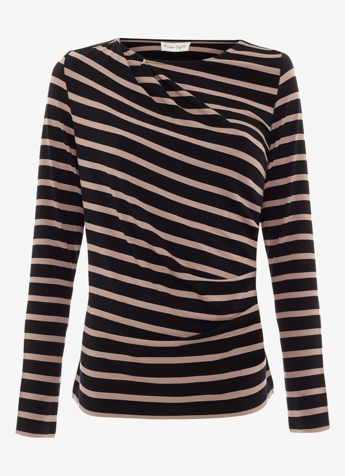 Phase Eight Everly top met streepprint - voorkant zwart