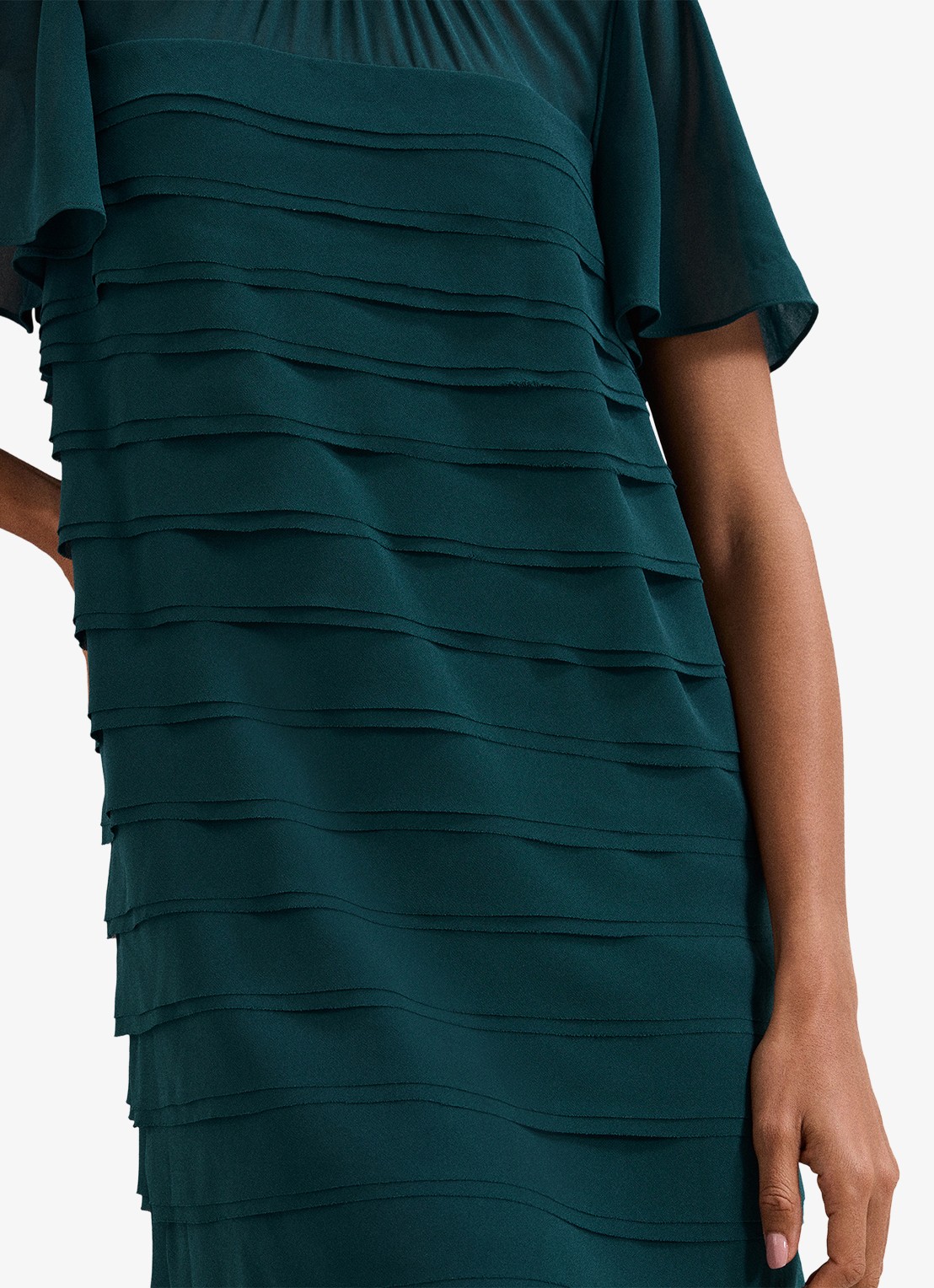 Phase Eight Fallon mini jurk met plooien - detail 5 zeegroen