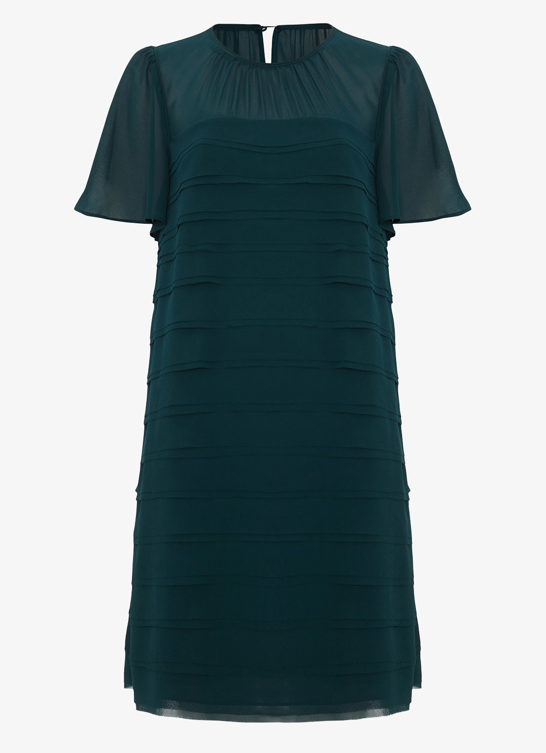 Phase Eight Fallon mini jurk met plooien - voorkant zeegroen