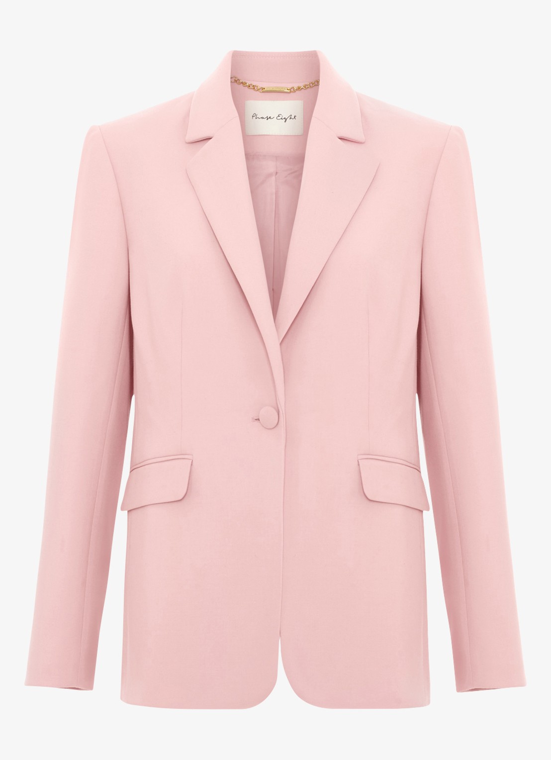 Phase Eight  Fara single-breasted blazer met klepzakken - voorkant 4 lichtroze