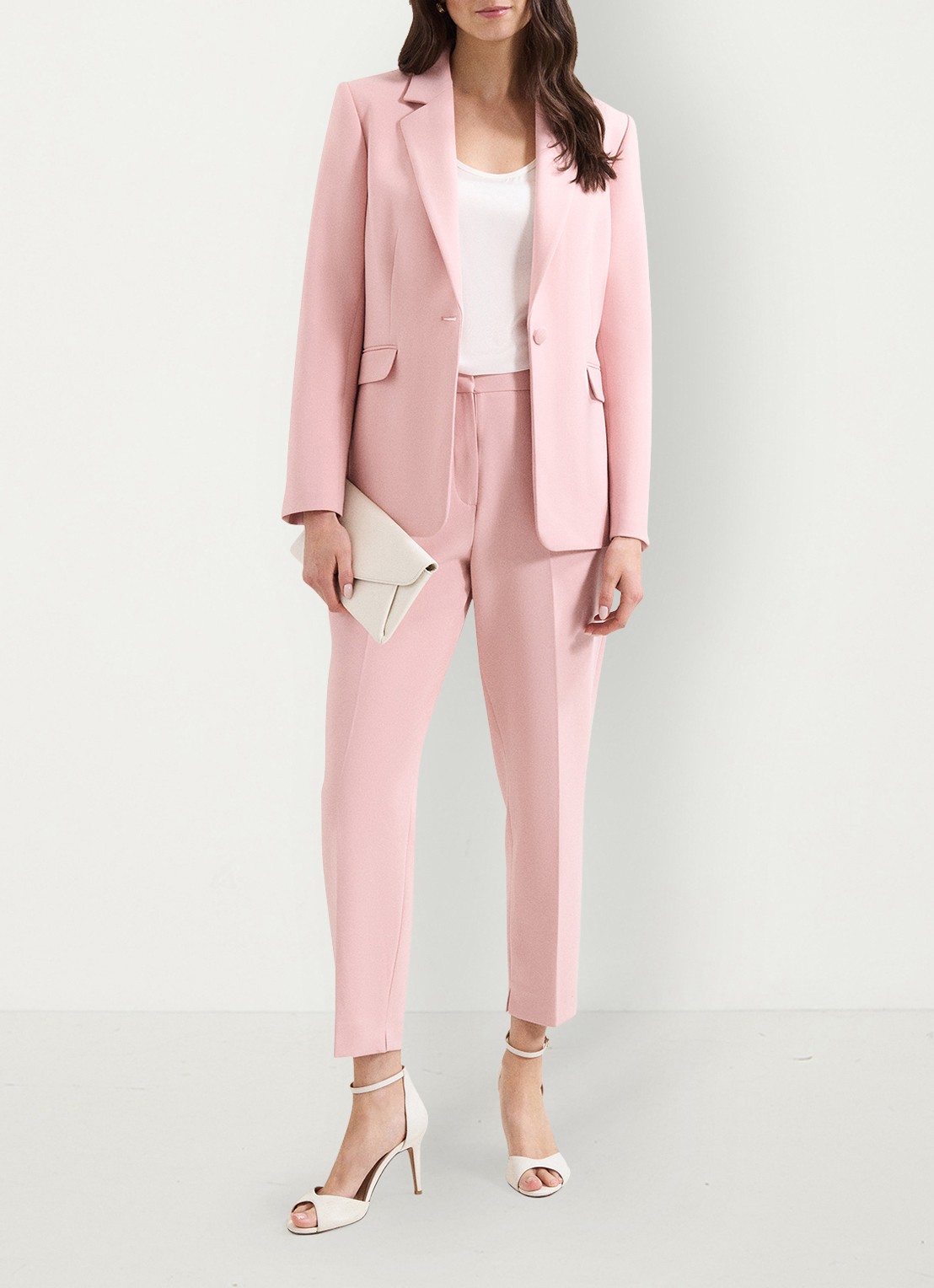 Phase Eight  Fara single-breasted blazer met klepzakken - voorkant 5 lichtroze