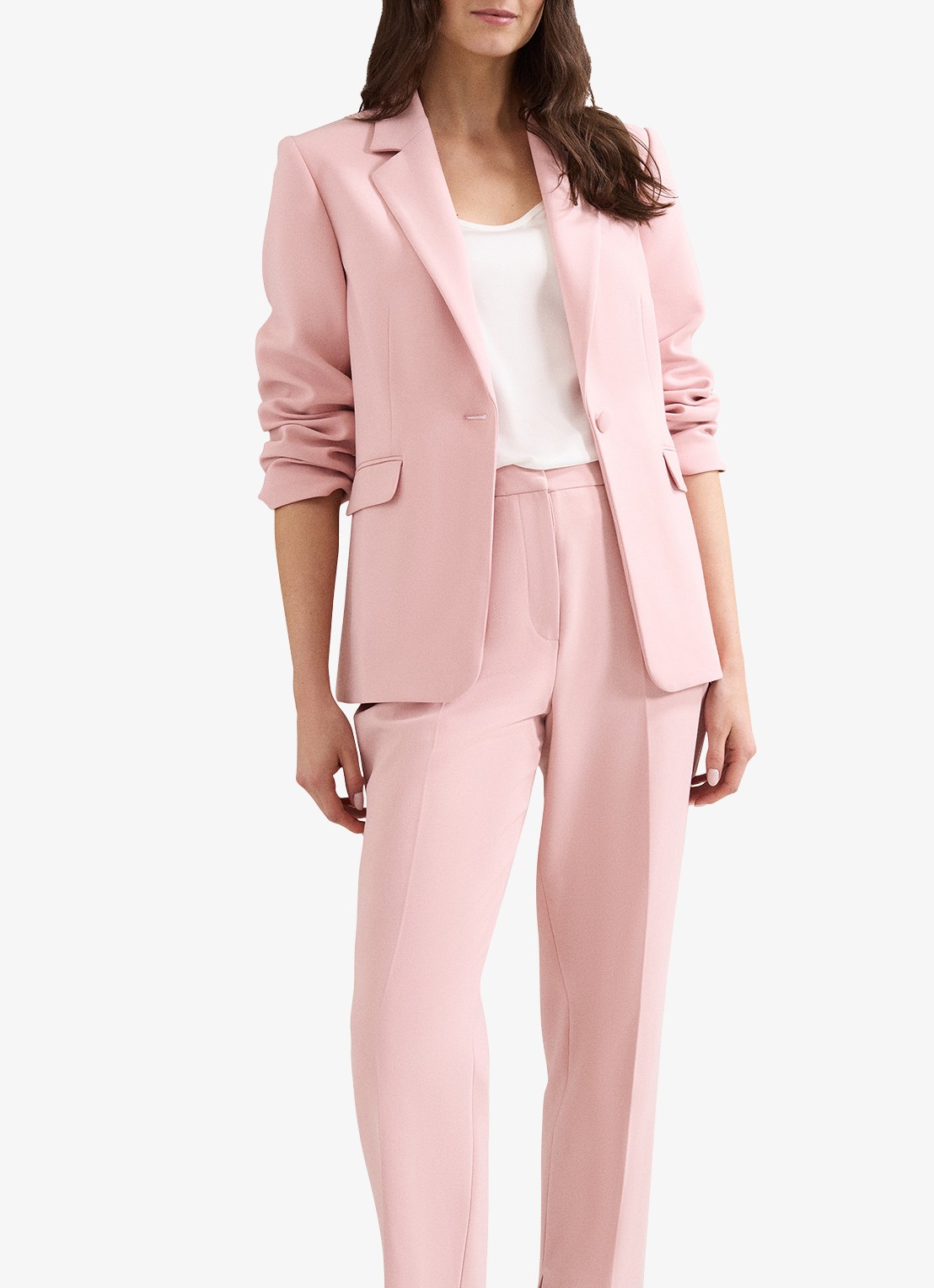 Phase Eight Fara slim fit pantalon met steekzakken - detail 3 lichtroze