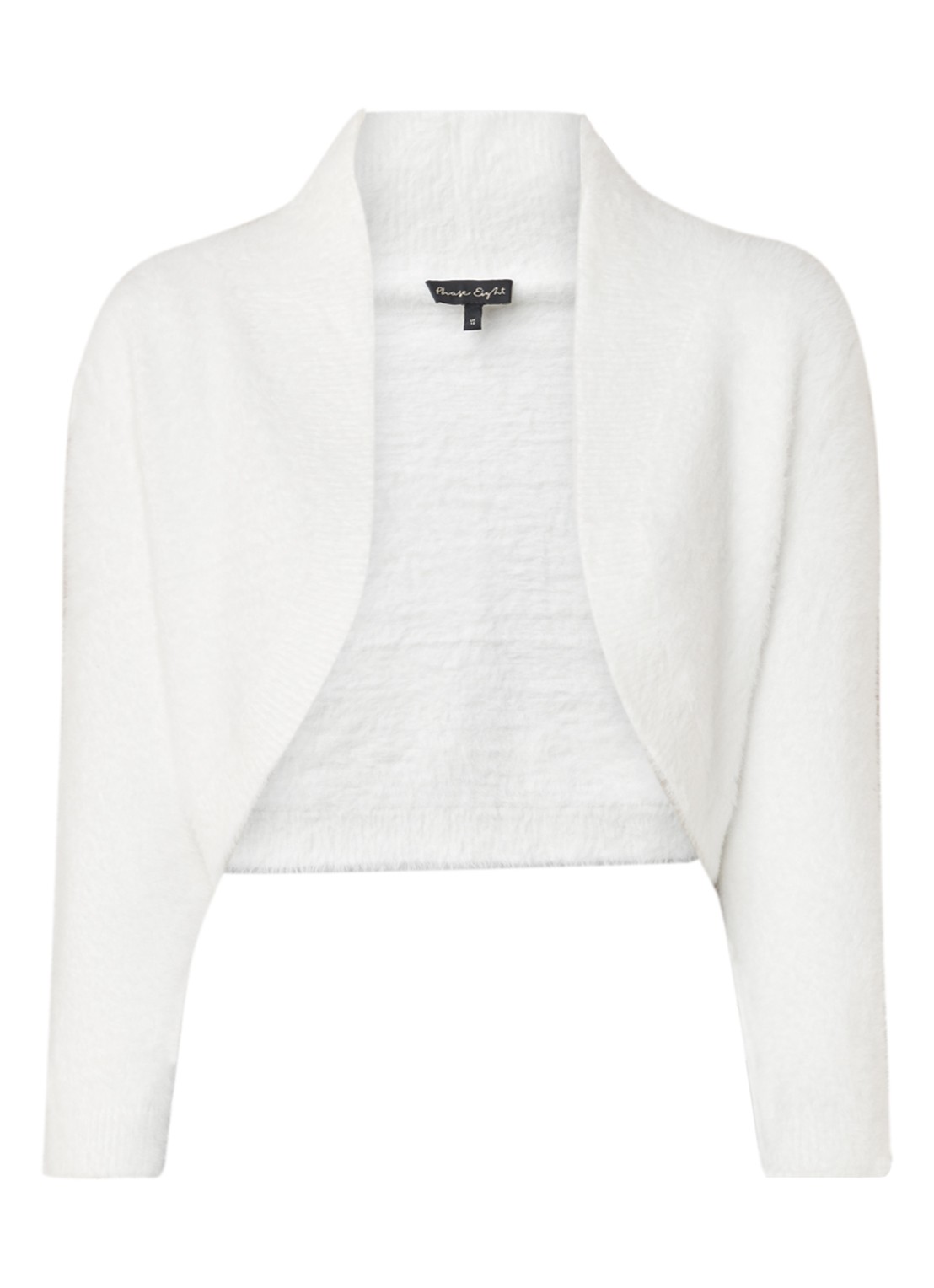 Phase Eight Fay Fluffy bolero met driekwart mouw - voorkant ivoor