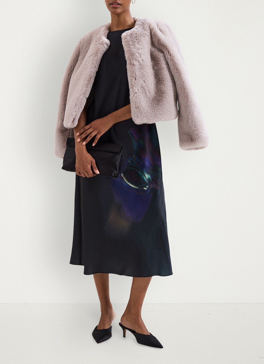 Phase Eight Felicity midi jurk met print - detail 5 zwart