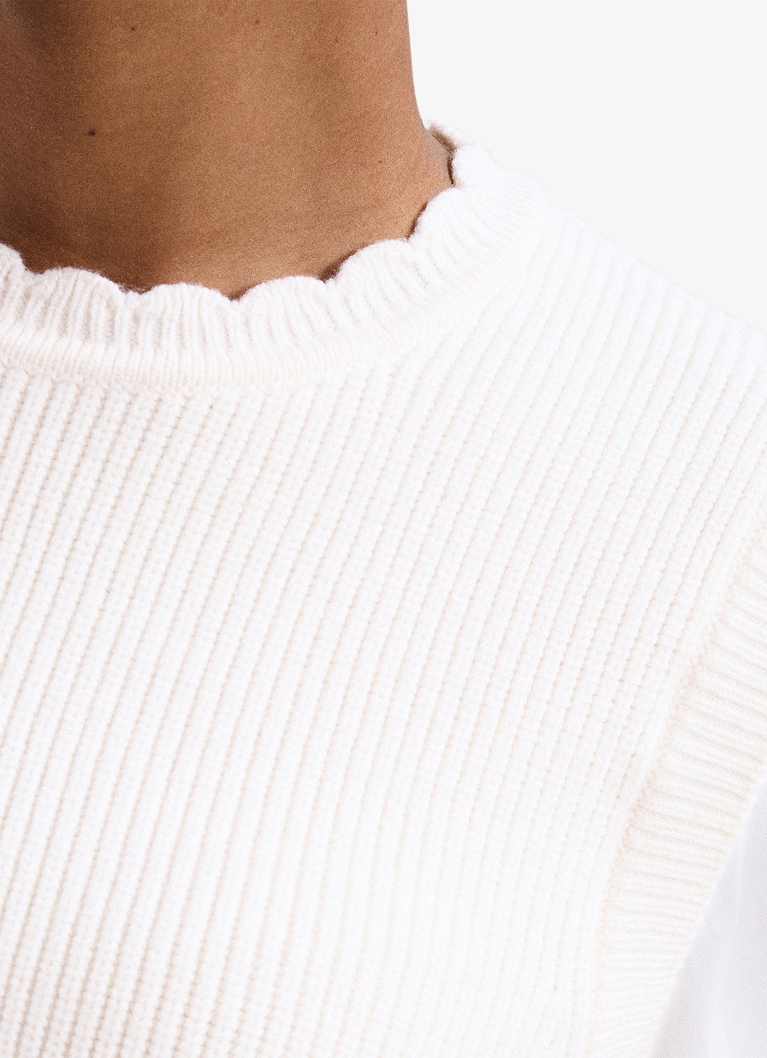 Phase Eight Fleur spencer met gebreid top en pofmouw - detail 7 gebroken wit