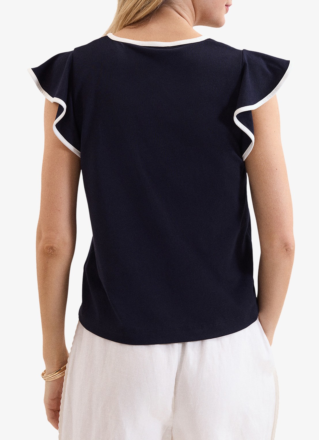 Phase Eight Fleur top van katoen - achterkant donkerblauw