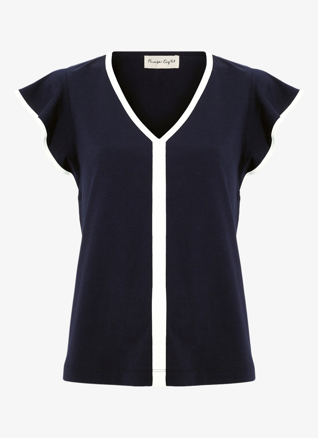 Phase Eight Fleur top van katoen - voorkant 6 donkerblauw