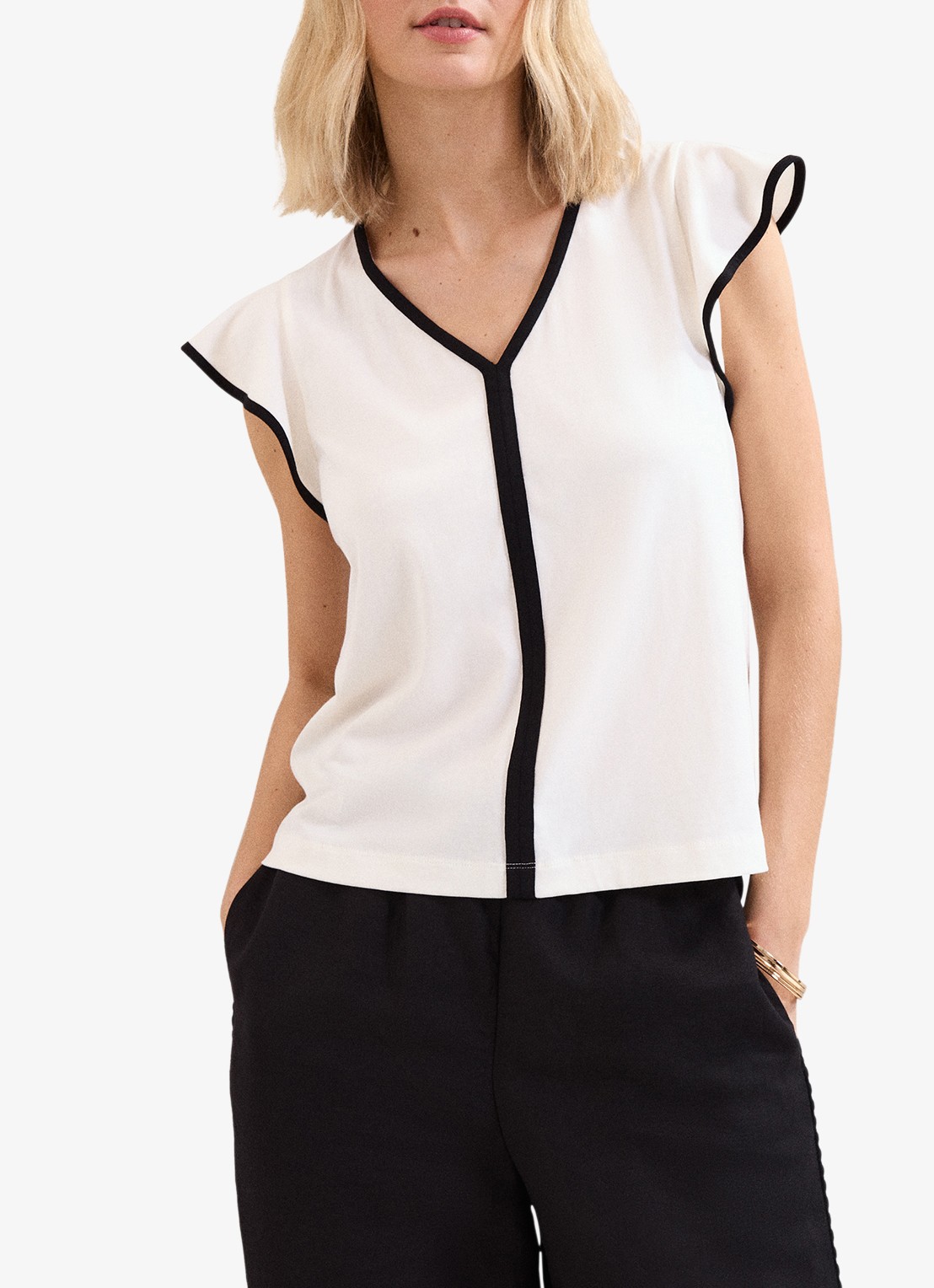 Phase Eight Fleur tuniek met vlindermouw - detail wit