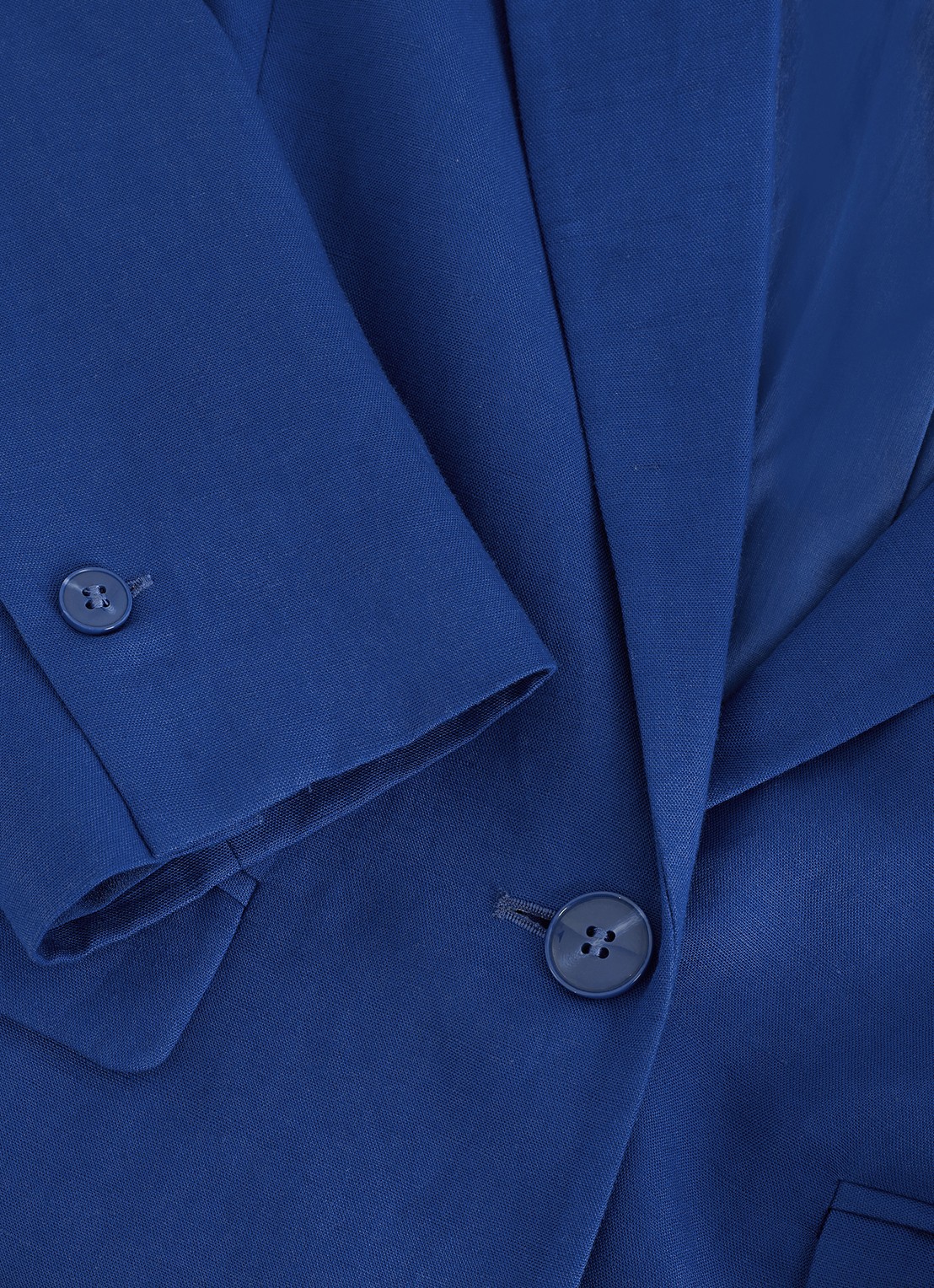 Phase Eight Floette blazer in linnenblend - detail 7 kobaltblauw