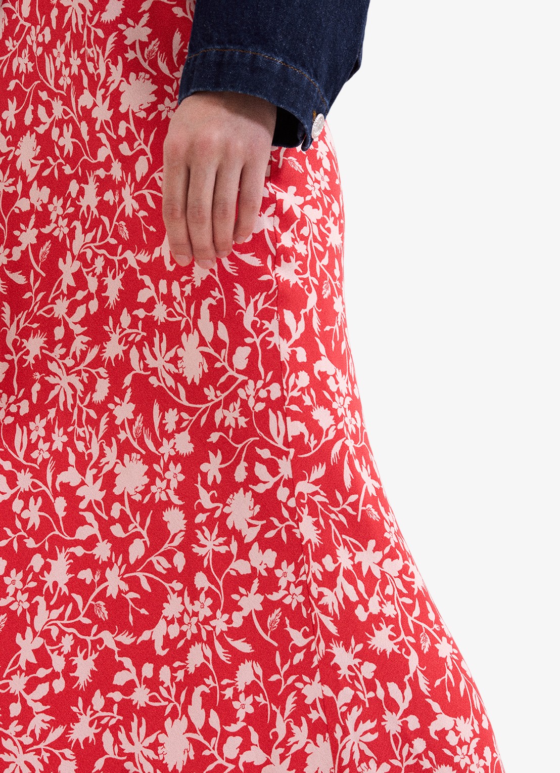 Phase Eight Floral midi rok met bloemenprint - detail 5 rood
