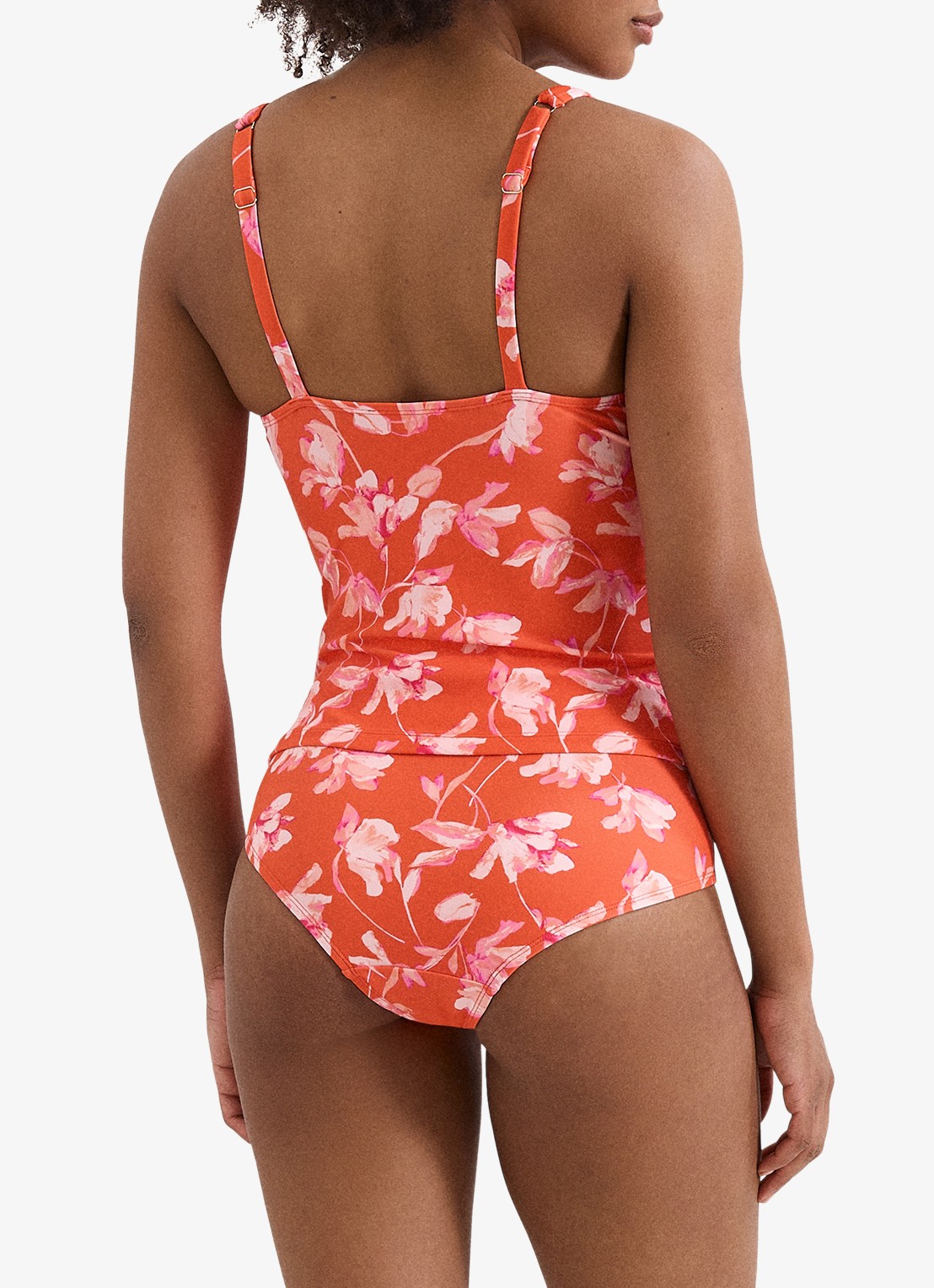 Phase Eight  Floral tankini met print - achterkant 8 orange