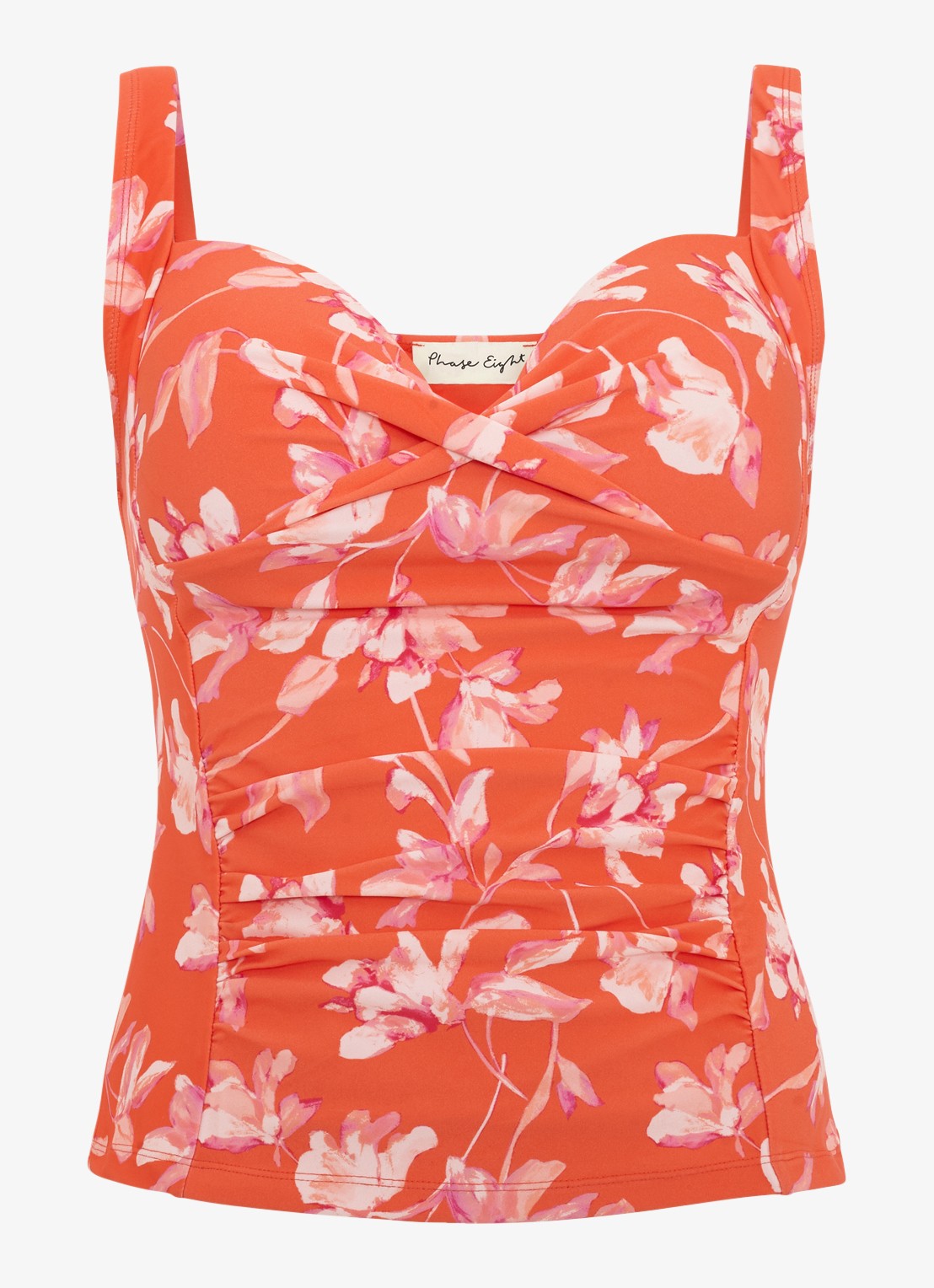 Phase Eight  Floral tankini met print - voorkant 6 orange