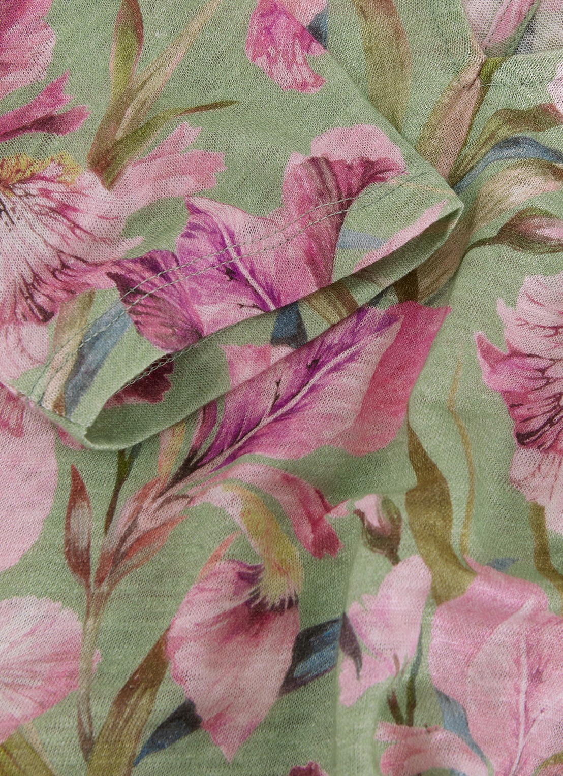Phase Eight Flossie top van linnen met bloemenprint - detail 8 lindegroen