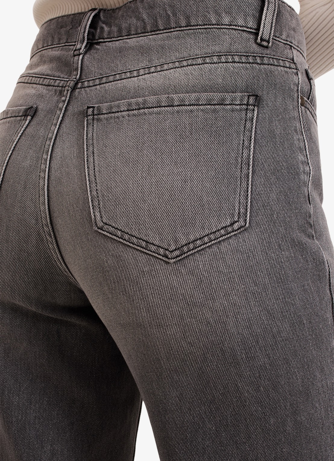 Phase Eight Frankie hiigh waist straight leg jeans met steekzakken - detail 3 donkergrijs