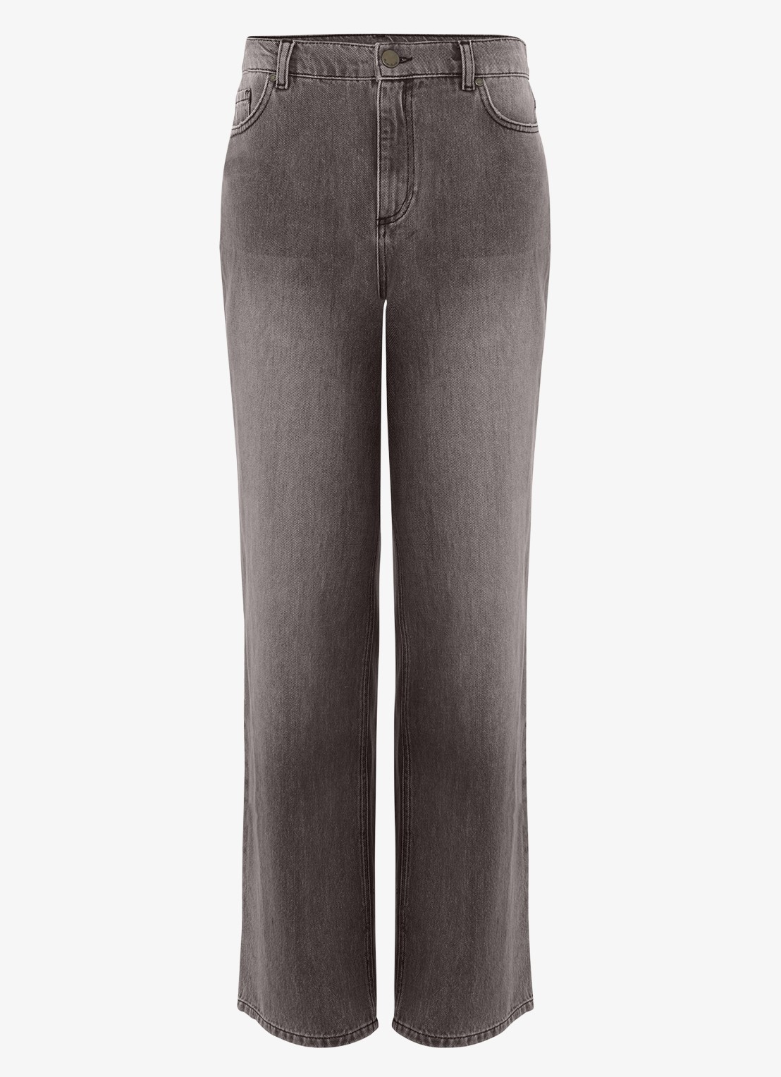 Phase Eight Frankie hiigh waist straight leg jeans met steekzakken - voorkant 7 donkergrijs