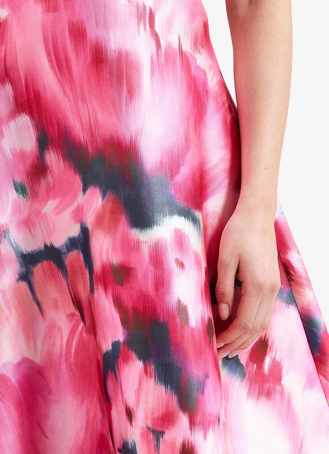 Phase Eight Freyja midi rok met bloemenprint - detail 5 roze