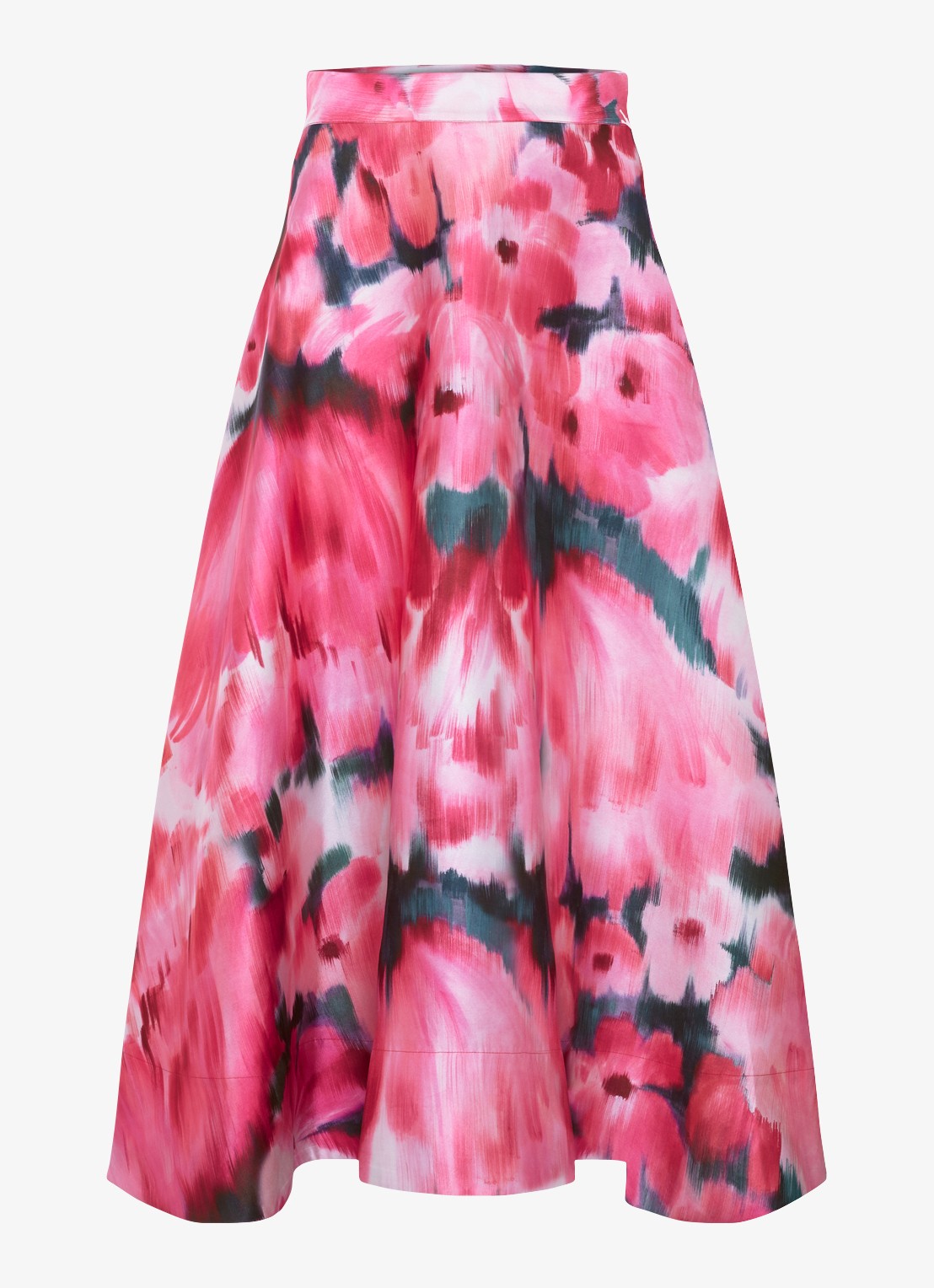 Phase Eight Freyja midi rok met bloemenprint - voorkant roze