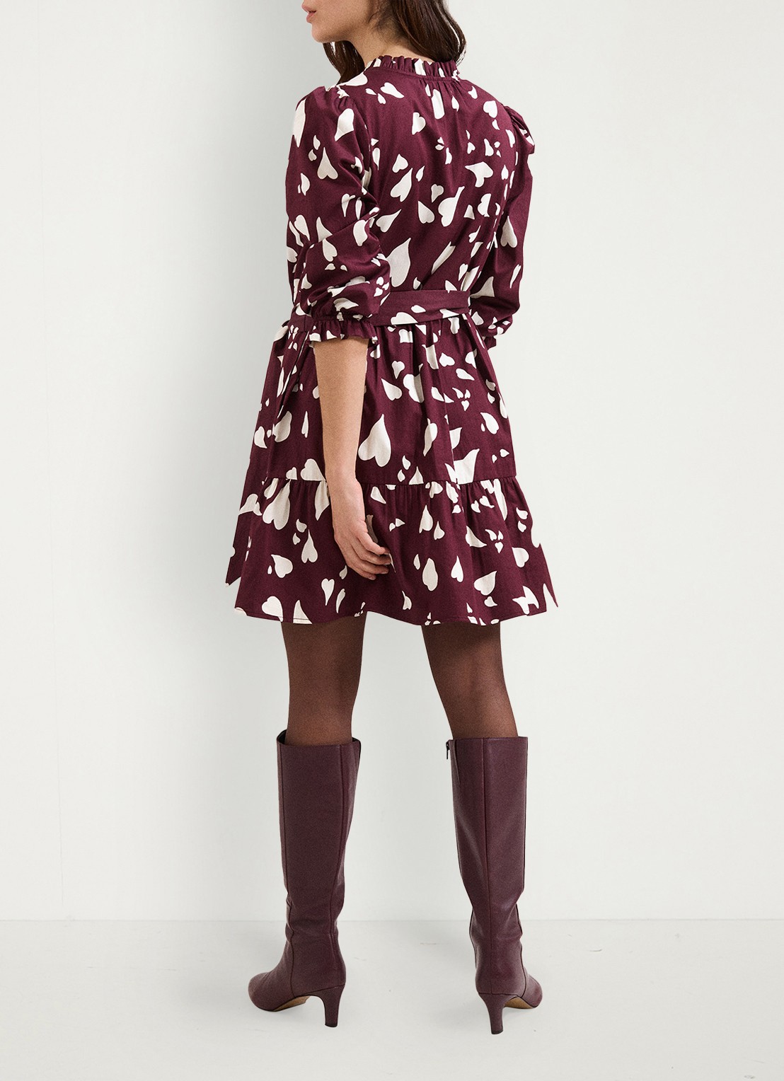 Phase Eight Gaia Heart mini tuniekjurk met print - achterkant 7 rood