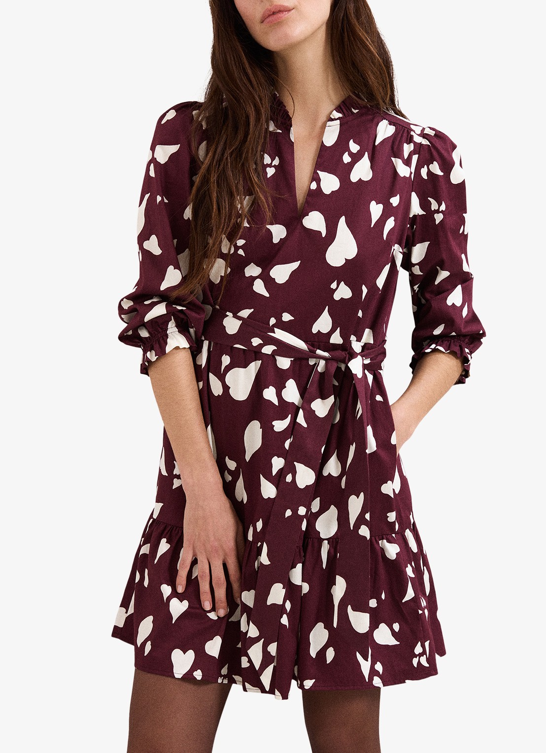 Phase Eight Gaia Heart mini tuniekjurk met print - detail 3 rood