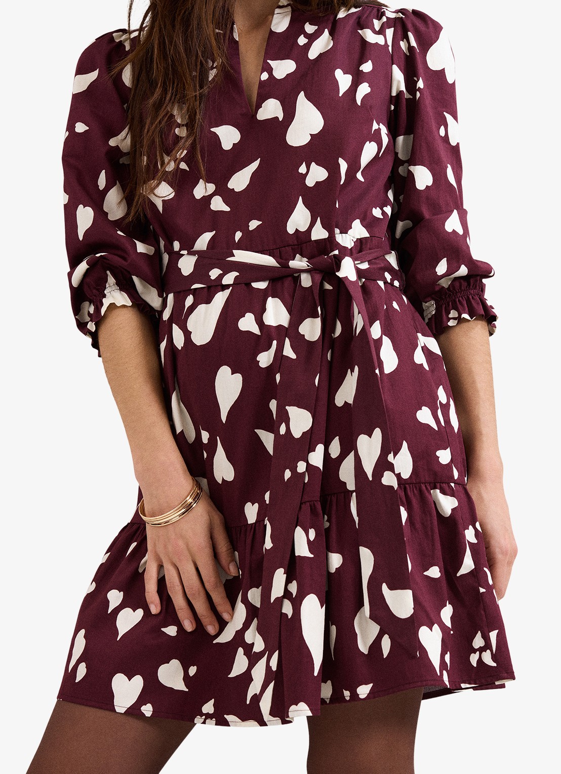 Phase Eight Gaia Heart mini tuniekjurk met print - detail 5 rood