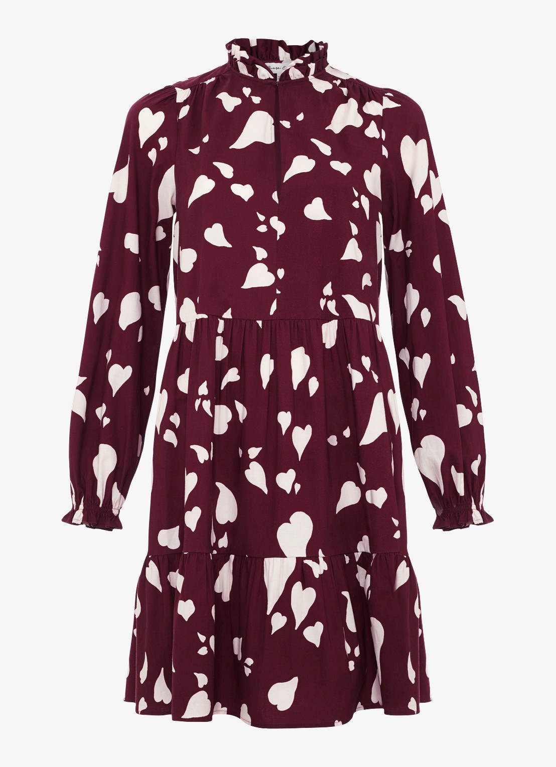 Phase Eight Gaia Heart mini tuniekjurk met print - voorkant rood
