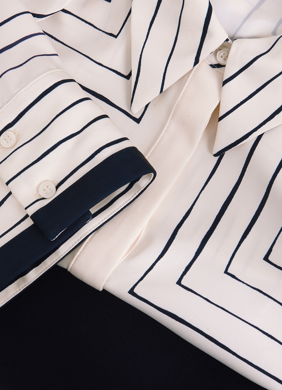 Phase Eight Geo wide fit jumpsuit met grafische print - detail 6 donkerblauw