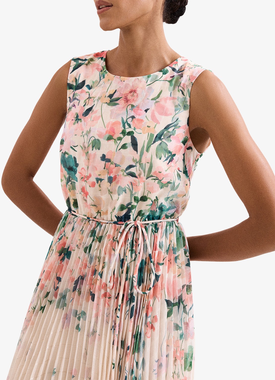 Phase Eight Georgiana midi jurk met bloemenprint - detail 7 oudroze