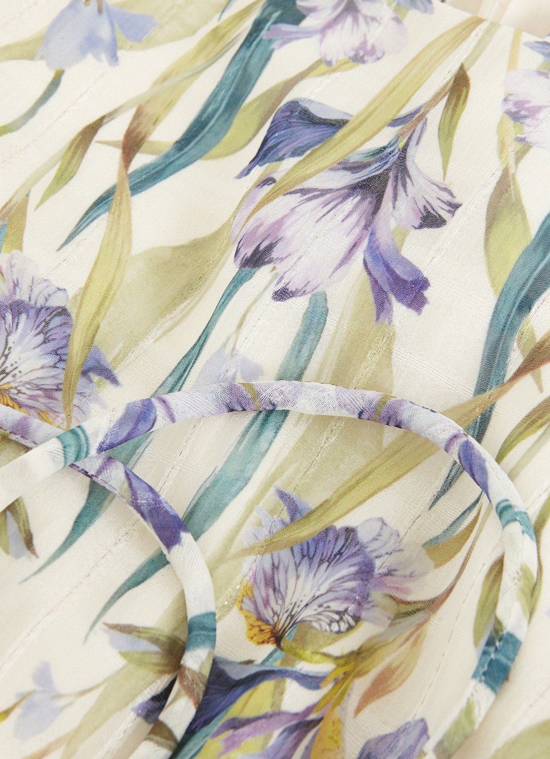 Phase Eight Georgiana mouwloze midi jurk met bloemenprint en plissé - detail 7 creme