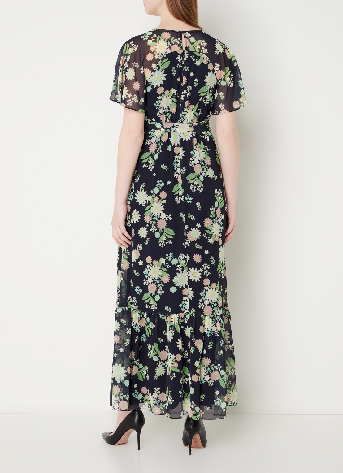 Phase Eight Georgie Maxi Dress Navy/Multi - achterkant 2 donkerblauw