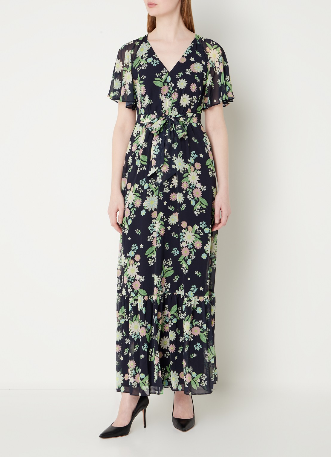 Phase Eight Georgie Maxi Dress Navy/Multi - detail donkerblauw