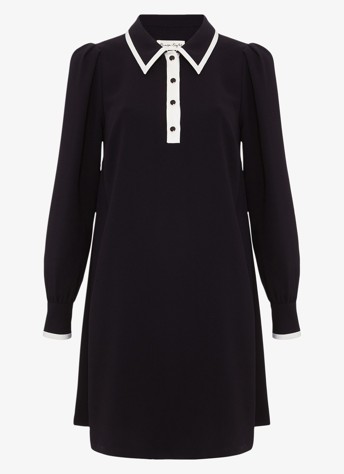 Phase Eight Gina mini jurk met ballonmouw - voorkant 7 zwart