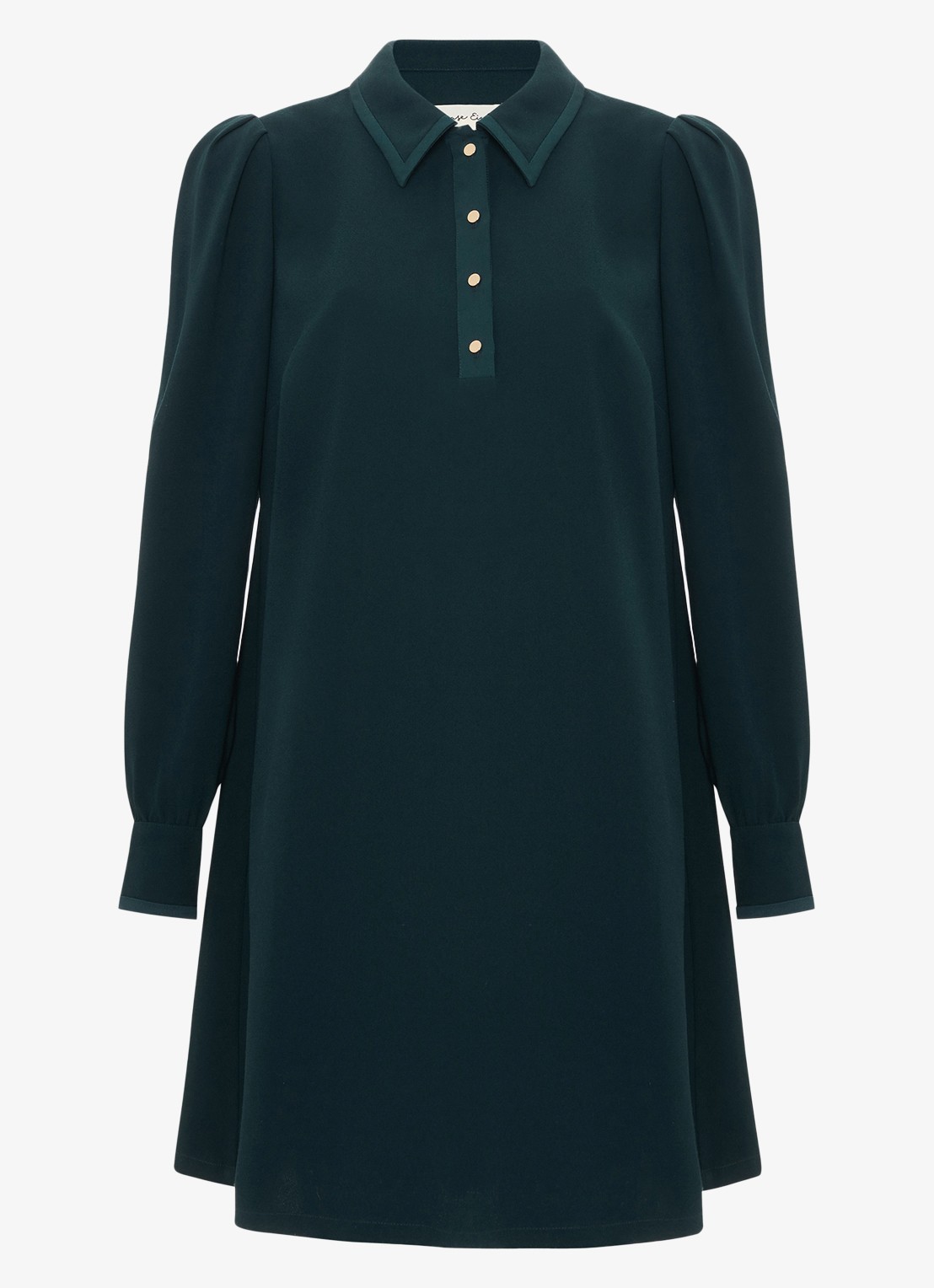 Phase Eight Gina mini tuniekjurk met ballonmouw - voorkant 2 groen