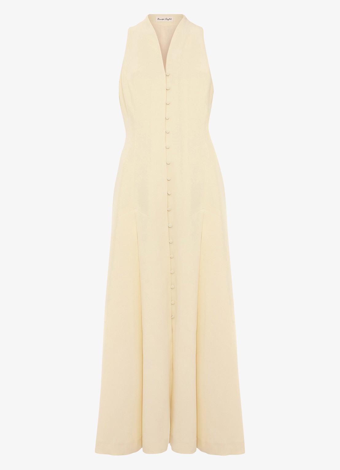 Phase Eight Greta Tux maxi jurk met plooien - voorkant 2 lichtgeel