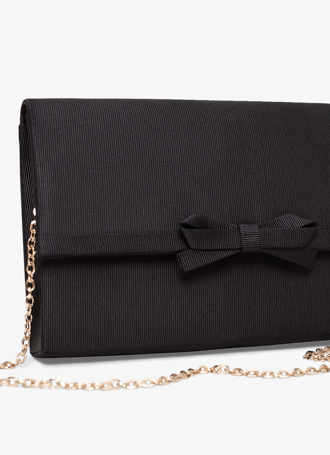 Phase Eight Grosgrain clutch met afneembare schouderriem - detail 4 zwart