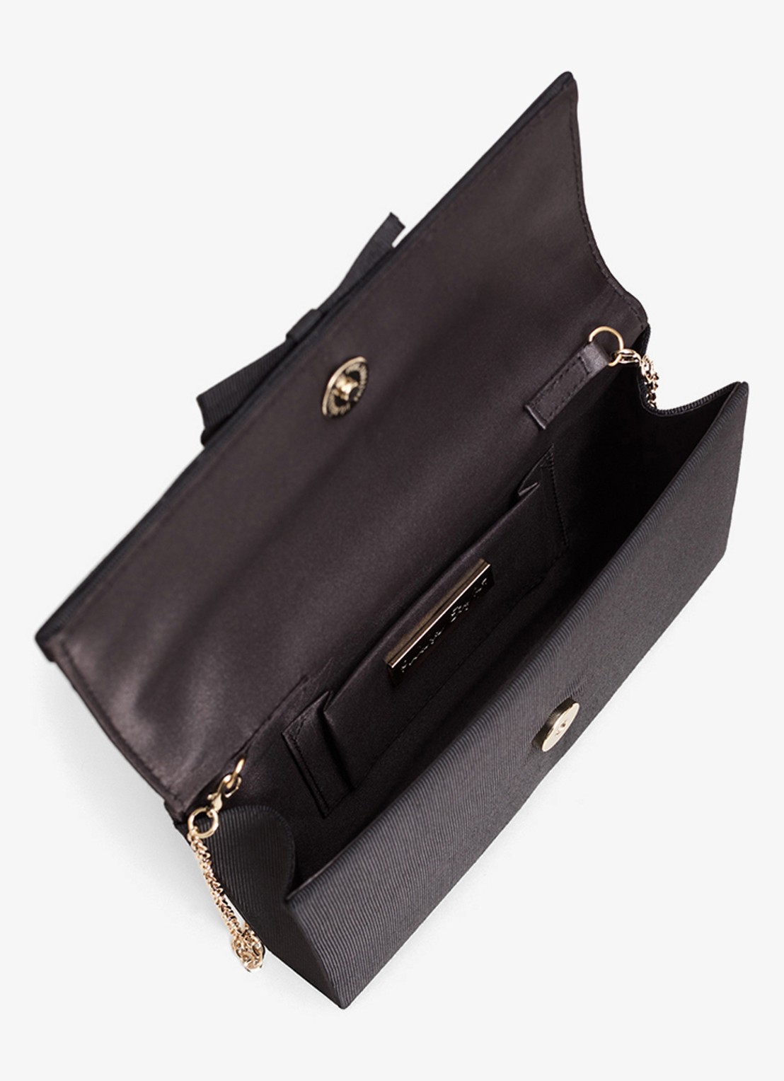 Phase Eight Grosgrain clutch met afneembare schouderriem - detail 5 zwart